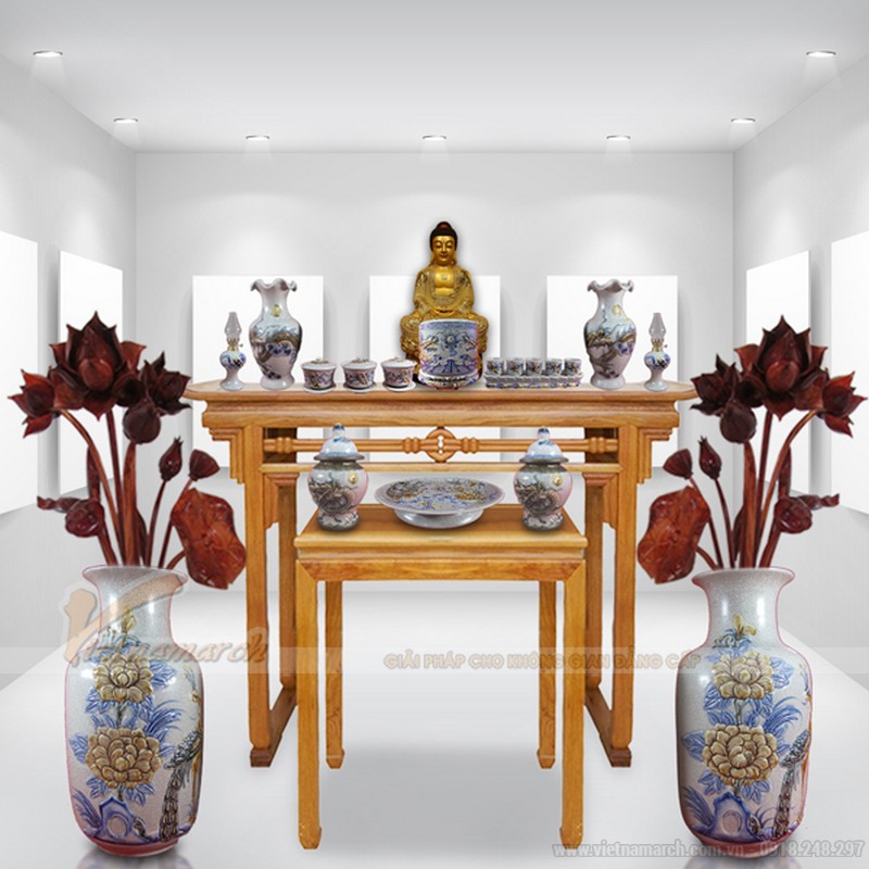 Mẫu bàn thờ Phật hiện đại BTD2053 đẹp, thiết kế ấn tượng, giá rẻ