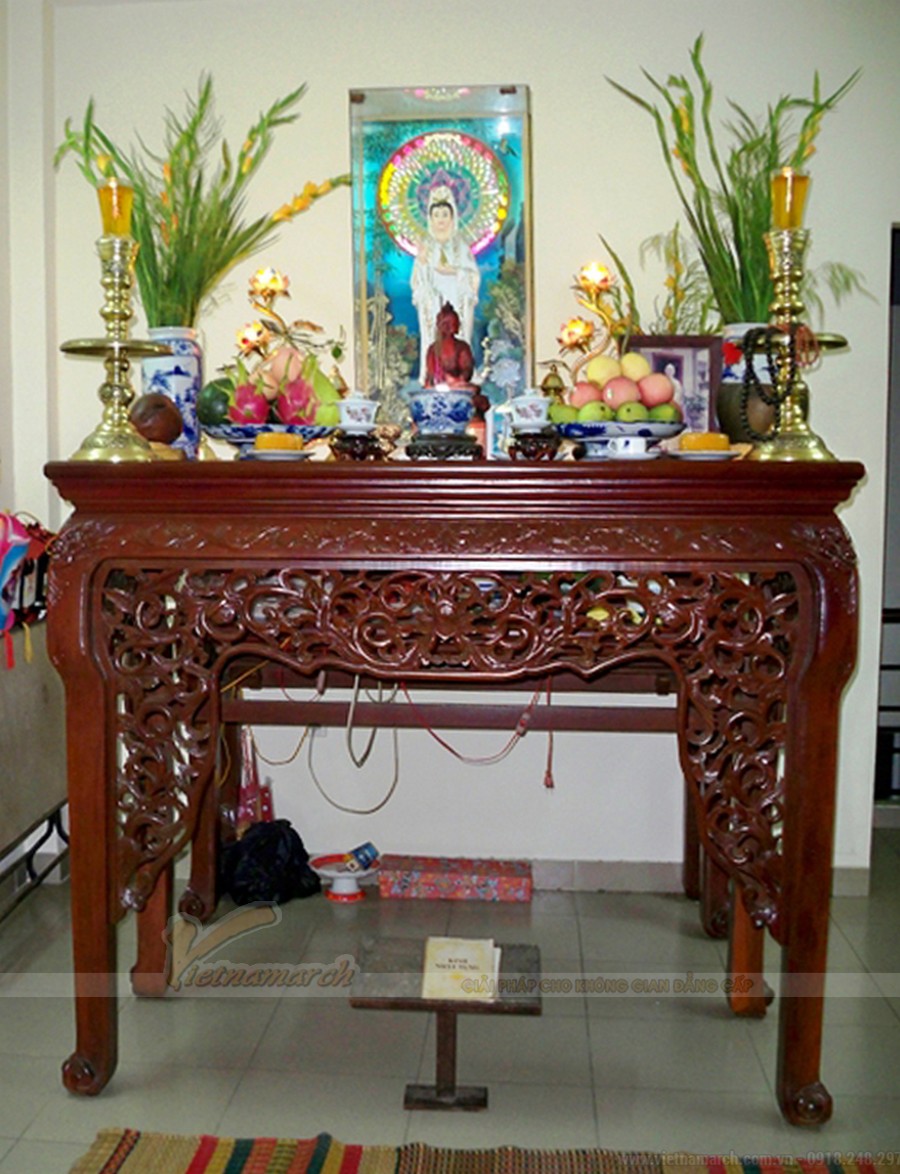 Hướng dẫn chi tiết cách bày bàn thờ Quan âm tại nhà và đồ cúng lễ Mẹ Quan âm