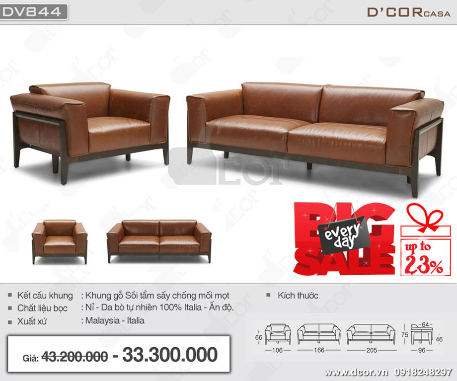 Tổng hợp các mẫu ghế sofa đẹp nhất chào Xuân 2023 > Mẫu ghế sofa gỗ chất liệu da màu nâu đẹp chào xuân
