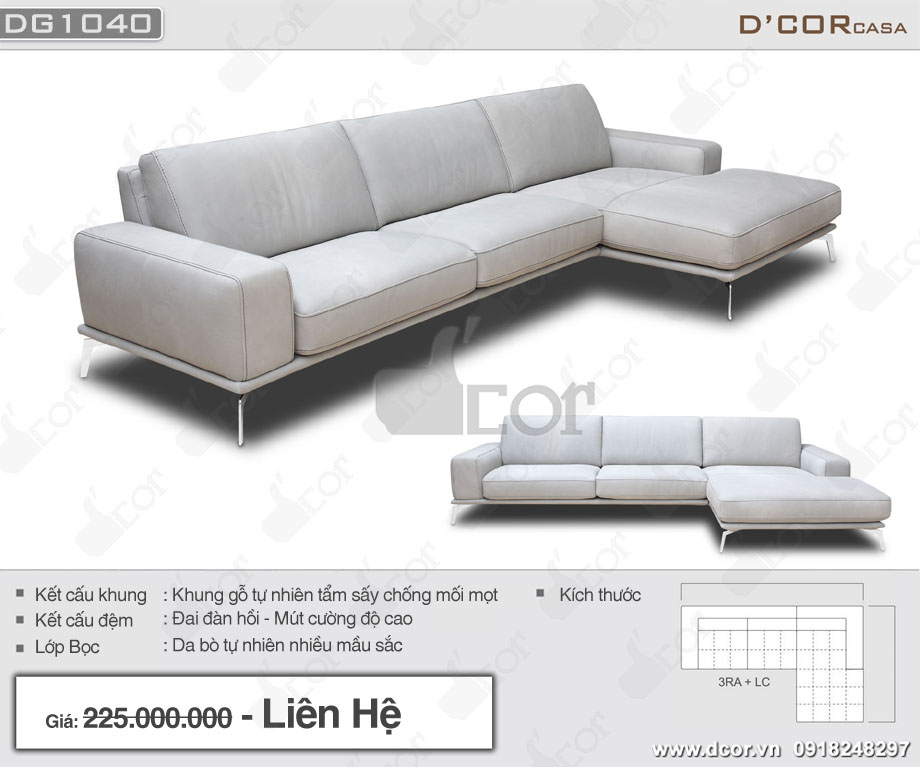 Không thể bỏ qua những mẫu ghế sofa đơn giản hiện đại cho không gian phòng khách > Mẫu sofa góc da nhập khẩu Italia hiện đại tông màu sáng thanh lịch