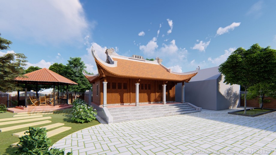 Những mẫu thiết kế nhà thờ dòng họ Hồ ở Quỳnh Đôi – Nghệ An > Nhà thờ họ Hồ ở Quỳnh Đôi 4 mái