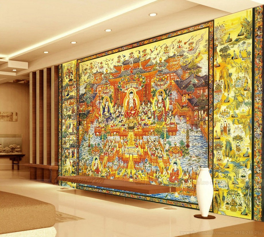 Showroom tranh thờ, giấy dừa, trúc chỉ đẹp, hiện đại tại Hoàng Mai
