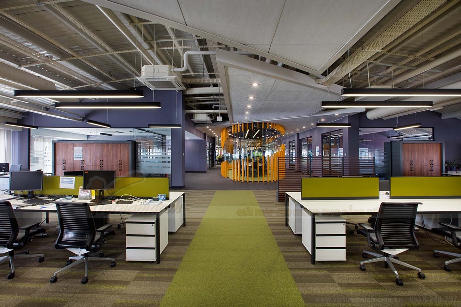 Thiết kế dự án coworking space – Thiên đường ngay trong lòng văn phòng làm việc > Thiết kế cowowking space với màu sắc bắt mắt hài hòa