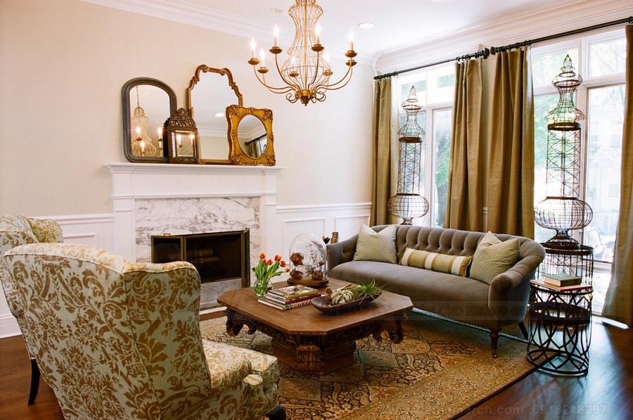 Mẫu sofa khung gỗ cổ điển đẹp nhất cho căn hộ chung cư > Bàn trà sofa