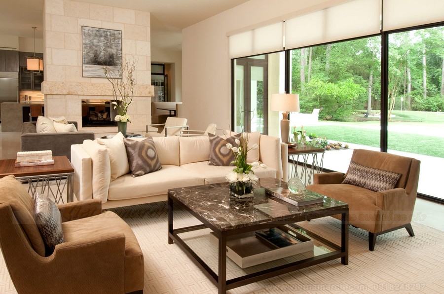 Mẫu sofa khung gỗ cổ điển đẹp nhất cho căn hộ chung cư > Sofa vải nỉ