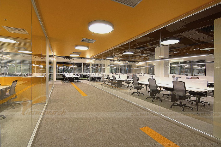 Thiết kế không gian làm việc chung coworking space năng động với sự pha trộn màu sắc độc nhất > Mẫu thiết kế văn phòng làm việc đẹp và chất lượng