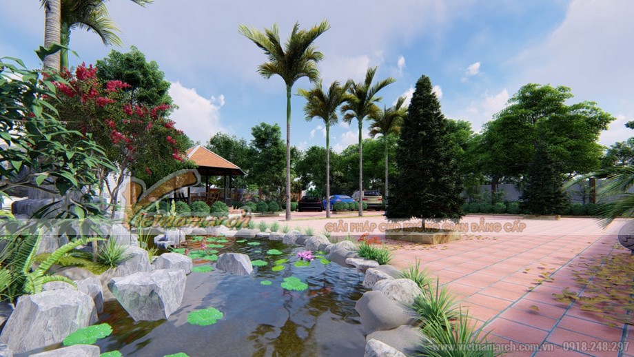 Hồ sơ: Thiết kế nhà thờ dòng họ và tiểu cảnh sân vườn tại Ninh Bình. > 