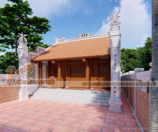 Thiết kế mẫu nhà từ đường 2 mái tại Thanh Miện – Hải Dương