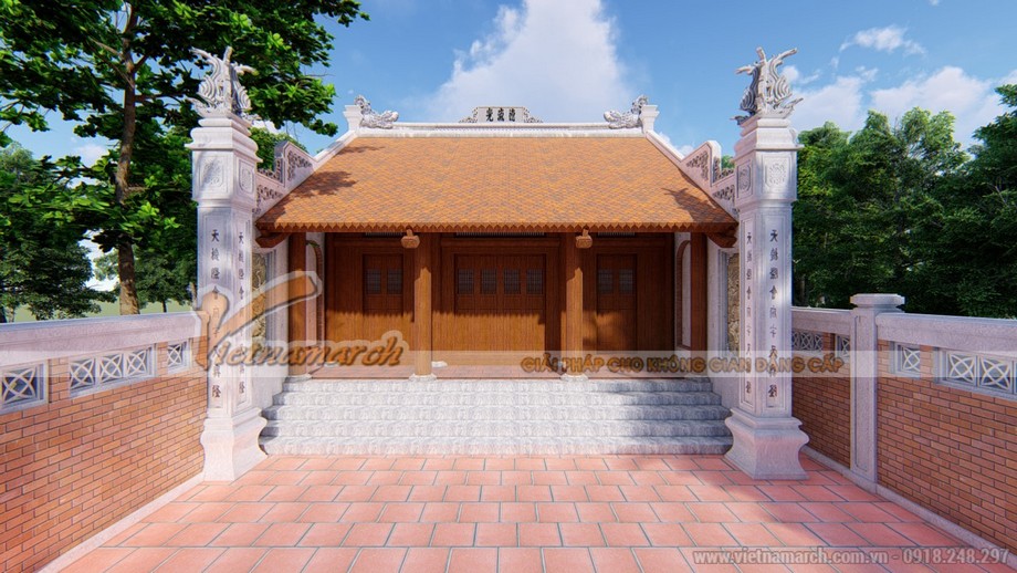 Thiết kế mẫu nhà từ đường 2 mái tại Thanh Miện – Hải Dương > 