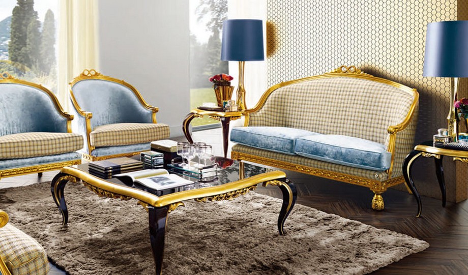 Sofa tân cổ điển mạ vàng thiết kế đơn giản nhưng đẳng cấp