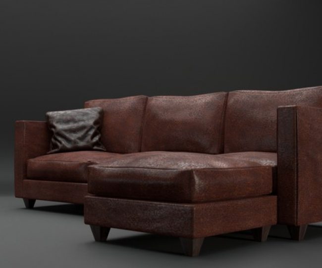 Ghế sofa văng da bò đẹp hiện đại có bộ khung vững chắc