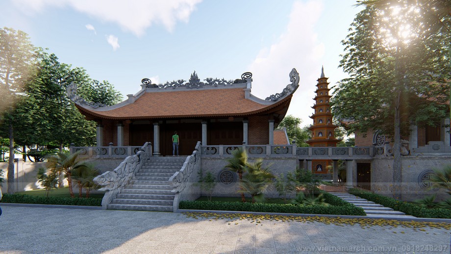 Đặc điểm của mái chùa Việt và những mẫu thiết kế mái chùa đẹp, ấn tượng > Mái chùa Đình Sen tại Ninh Bình