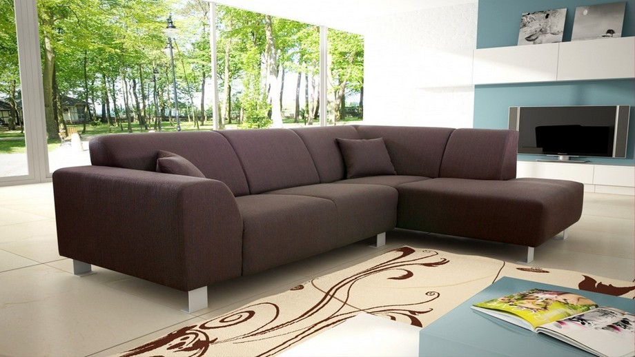 35 Mẫu sofa góc màu nâu thiết kế đẹp cho phòng khách sang trọng > Sofa góc màu nâu đẹp