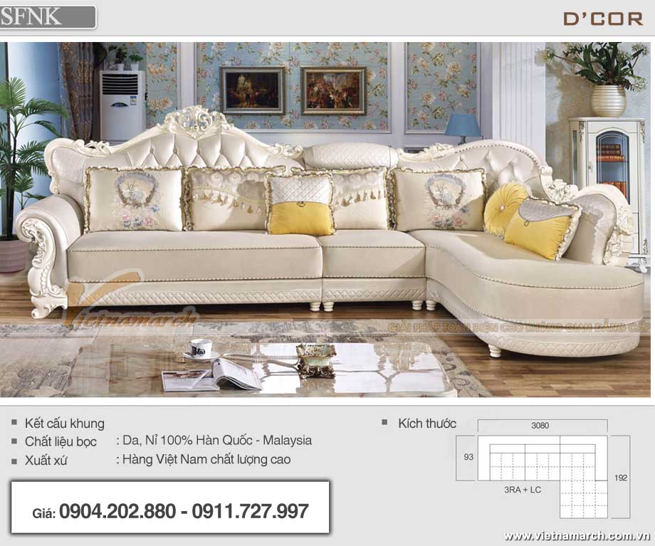Những mẫu sofa tân cổ nhập khẩu đẹp ngất ngây cho phòng khách > sofa tân cổ điển nhập khẩu