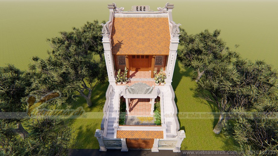 Phối cảnh 3D nhà thờ họ của anh Hồng ở Hà Nam