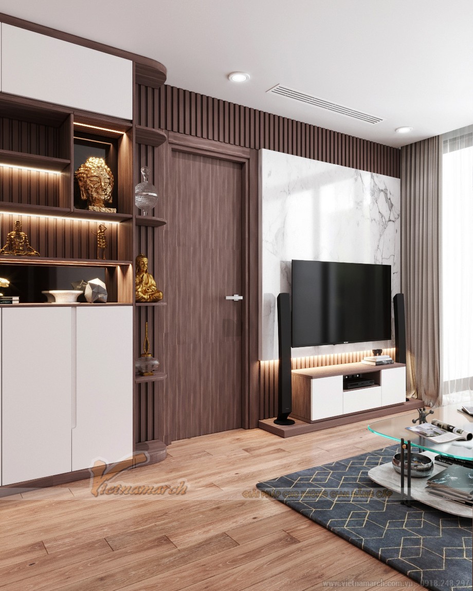 Thiết kế nội thất chung cư slylake Phạm Hùng > Thiết kế không gian phòng khách đẹp