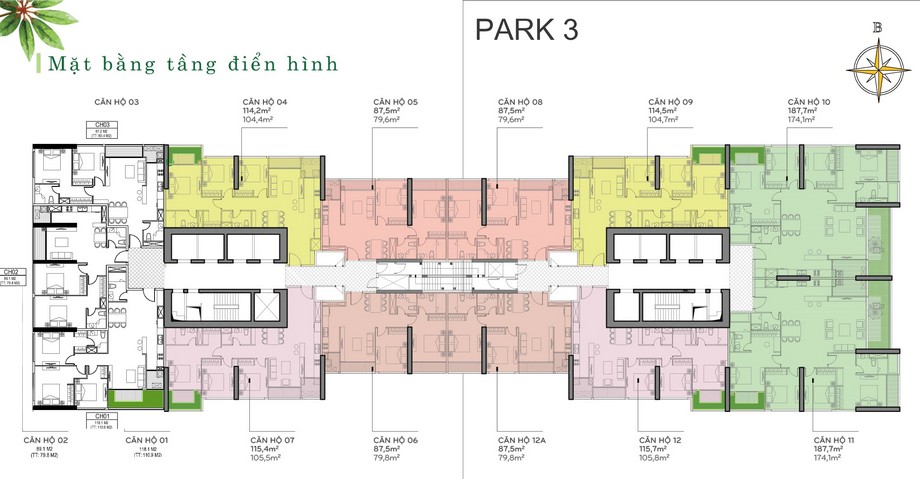Thiết kế nội thất chung cư - mặt bằng The Park 3 Vinhomes Central Park