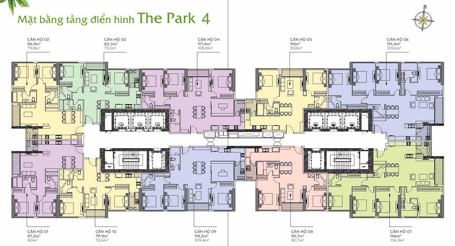 Thiết kế nội thất chung cư - mặt bằng The Park 4 Vinhomes Central Park