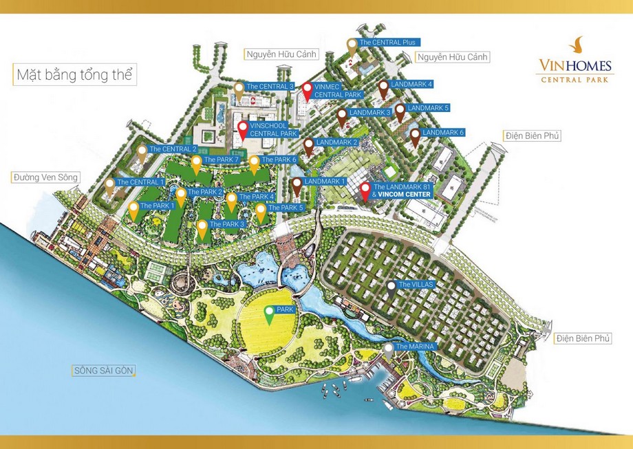 Tổng quan dự án đô thị đẳng cấp nhất Sài Gòn Vinhomes Central Park > Mặt bằng Vinhomes Central Park