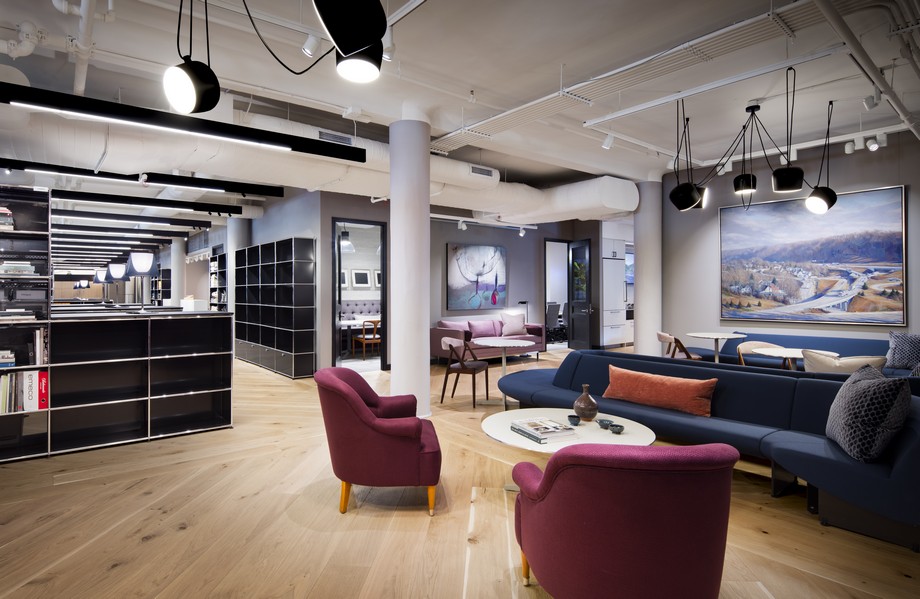 Không gian làm việc chung coworking space dành riêng cho nhà thiết kế > Thiết kế bàn ghế vách ngăn văn phòng