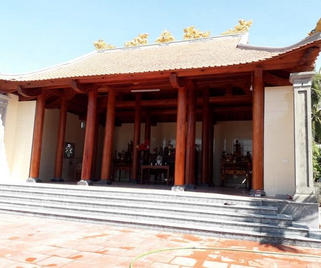 Thi công nhà thờ họ Nguyễn Quốc Hưng Nguyên Nghệ An 3 gian hai mái gỗ lim trên nền nhà thờ cũ