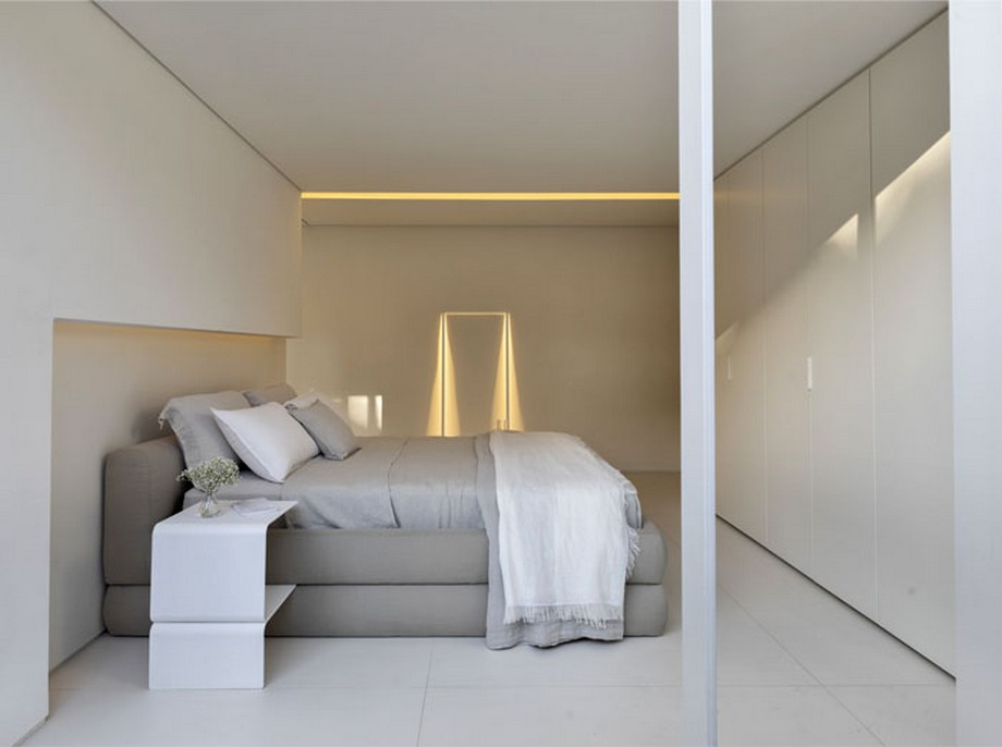 Thiết kế nhà container hiện đại màu trắng > Thiết kế phòng ngủ trong nhà cấp 4 container