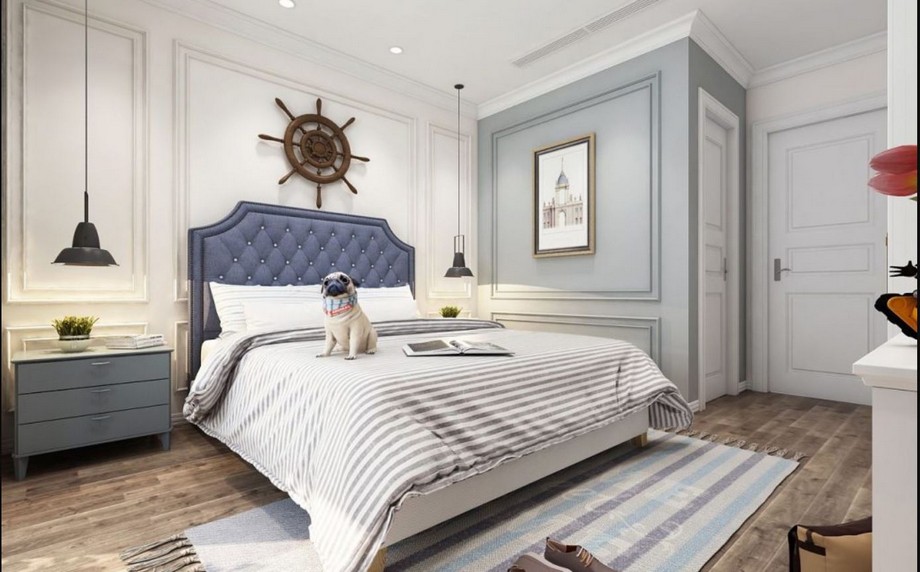 Thiết kế nội thất phòng ngủ chung cư tân cổ điển 100m2 kết hợp chút phong cách Bắc Âu