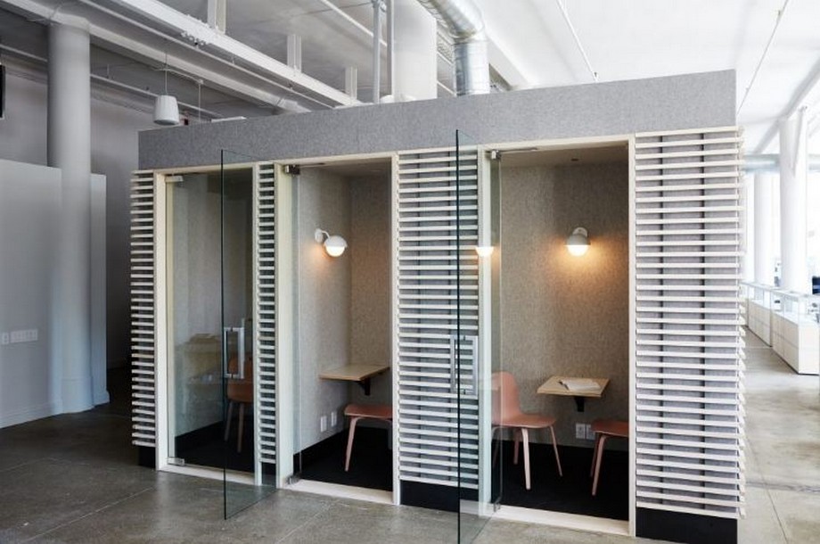Thiết kế nội thất văn phòng theo phong cách Scandinavian khu vực phòng nghe điện thoại
