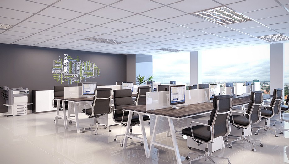 Mẹo thiết kế văn phòng 60m2 và 10mẫu thiết kế văn phòng 60m2 đẹp > Thiết kế văn phòng 60m2 nên lựa chọn kiểu thiết kế văn phòng mở