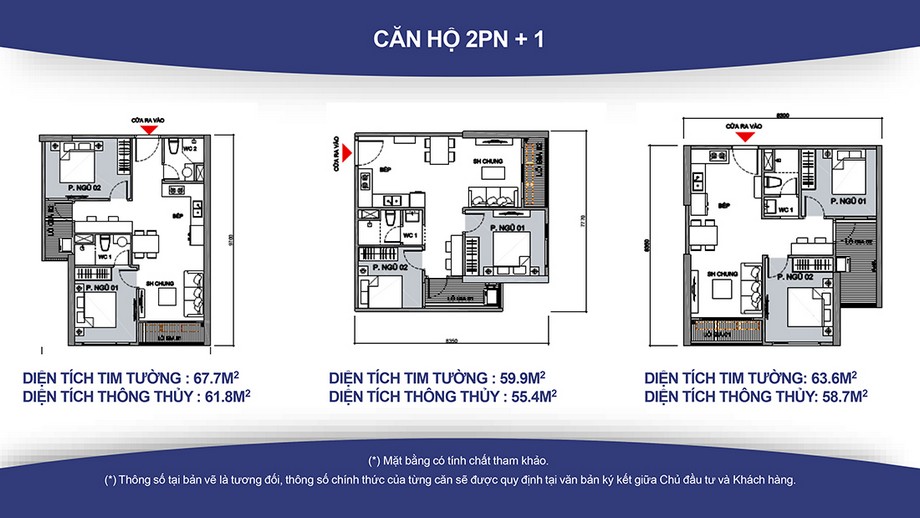 Thiết kế hiện đại khu đô thi siêu tiện ích chuẩn xu hướng 4.0- Vinhomes Smart City > Thiết kế nội thất chung  cư  Căn hộ 2PN +1, 1WC và 2PN+1, 2WC Vinhomes Smart City ( Diện tích từ 55- 70m2)