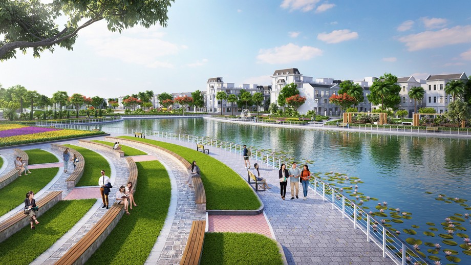 Tổng quan dự án đô thị phong cách châu Âu sang trọng Vinhomes Star City Thanh Hóa > Đường dạo ven hồ dự án Vinhomes Star City