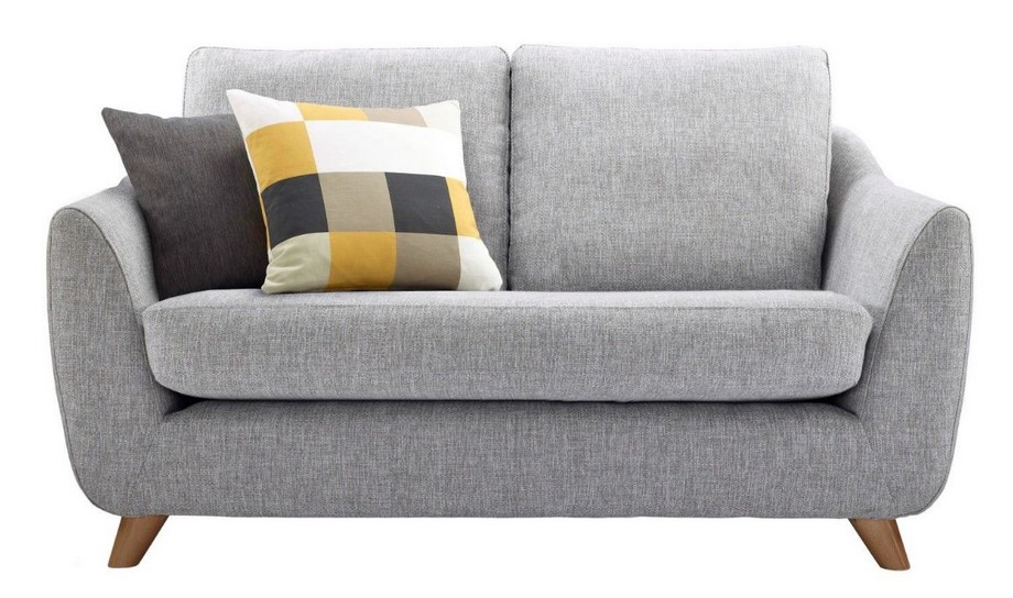 15 mẫu sofa đôi xinh xắn, nhỏ gọn cho các căn hộ chung cư có diện tích nhỏ hẹp > Mẫu sofa đôi màu ghi chất liệu vải nỉ hiện đại 