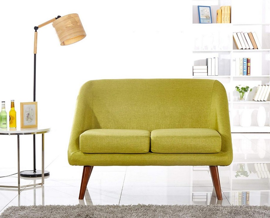 15 mẫu sofa đôi xinh xắn, nhỏ gọn cho các căn hộ chung cư có diện tích nhỏ hẹp > Mẫu sofa đôi màu vàng nổi bật cho phòng khách hiện đại