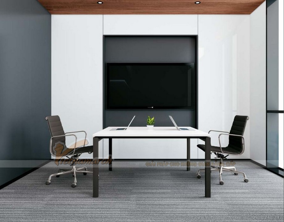 Mẫu bàn làm việc D557 hiện đại, đa năng cho không gian nội thất văn phòng > Mẫu bàn làm việc D557 hiện đại, đa năng hình vuông nhỏ cho 2 người hoặc cho không gian nội thất phòng họp nhỏ
