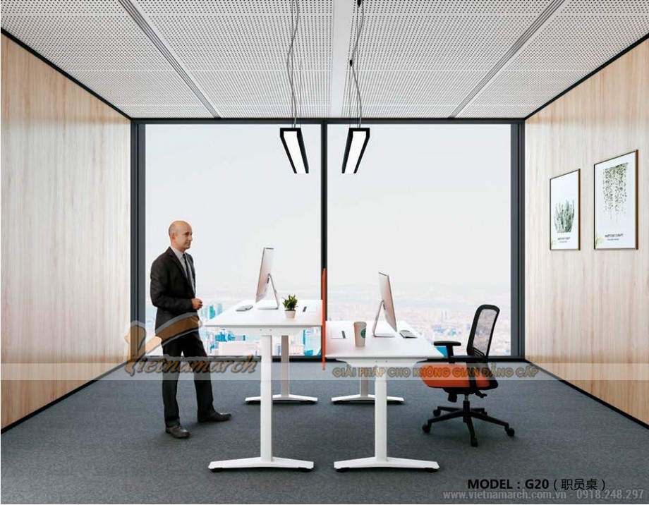 Mẫu bàn làm việc đa năng ấn tượng cho nội thất văn phòng hiện đại: G20 > Mẫu bàn làm việc đôi đa năng ấn tượng cho nội thất văn phòng hiện đại