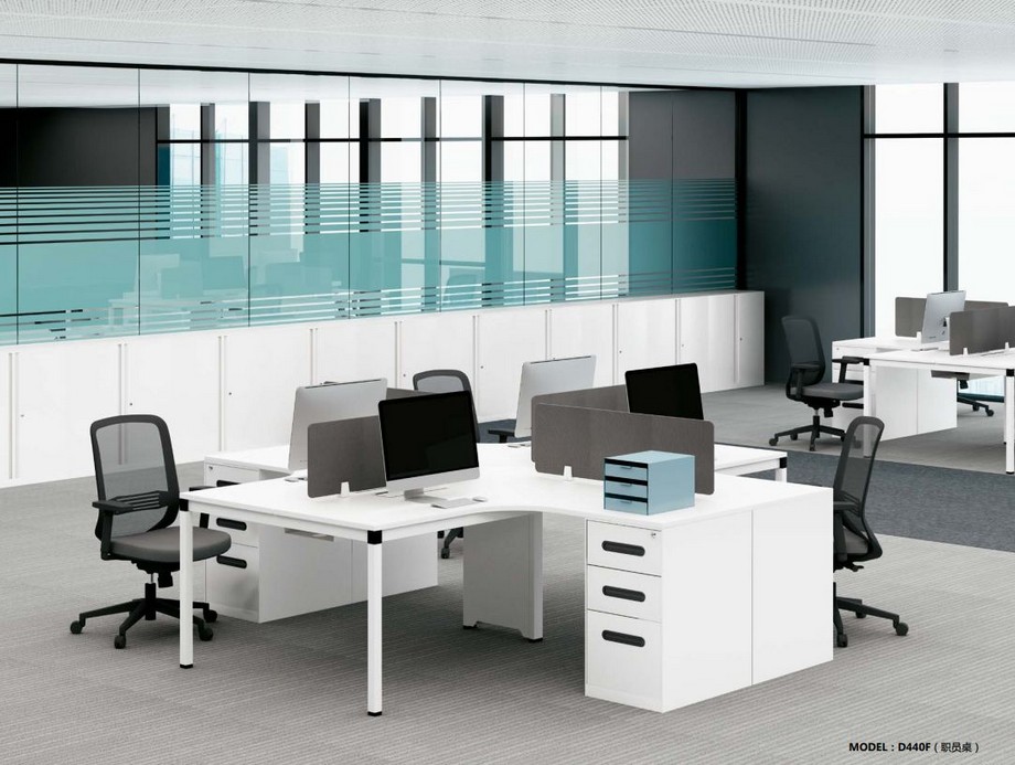 Mẫu bàn làm việc lắp ghép đa năng chắc chắn cho không gian văn phòng D440F Mẫu bàn làm việc lắp ghép đa năng chắc chắn cho không gian văn phòng D440F kiểu liền tủ đẹp mắt