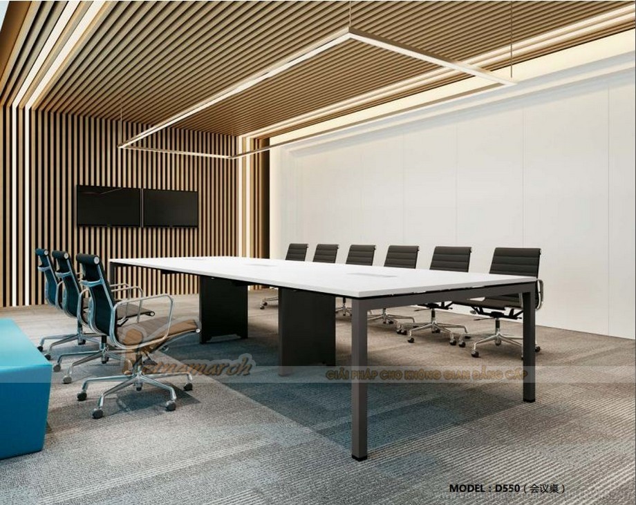Mẫu thiết kế bàn làm việc D550 ấn tượng cho nội thất văn phòng hiện đại > Mẫu thiết kế bàn làm việc D550 ấn tượng cho nội thất phòng họp hiện đại