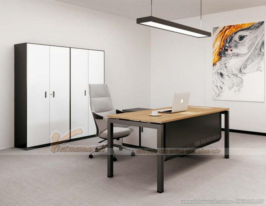 Mẫu thiết kế bàn làm việc D550 ấn tượng cho nội thất văn phòng hiện đại > Mẫu thiết kế bàn làm việc D550 ấn tượng cho nội thất văn phòng giám đốc hiện đại, chắc chắn