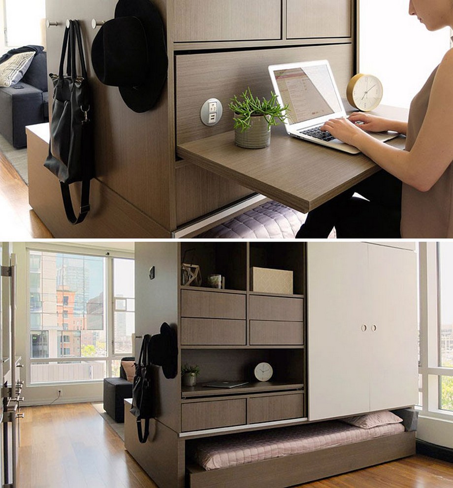 30 mẫu thiết kế căn hộ studio có diện tích nhỏ ấn tượng, hiện đại > Căn hộ xinh xắn với nội thất thông minh