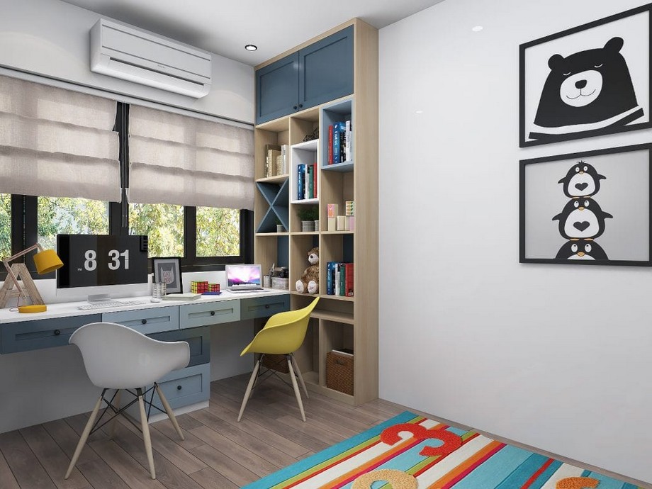 40 mẫu thiết kế phòng làm việc nhỏ 15m2, 20m2, 30m2, 35m2 > Thiết kế nội thất phòng làm việc nhỏ phong cách đáng yêu