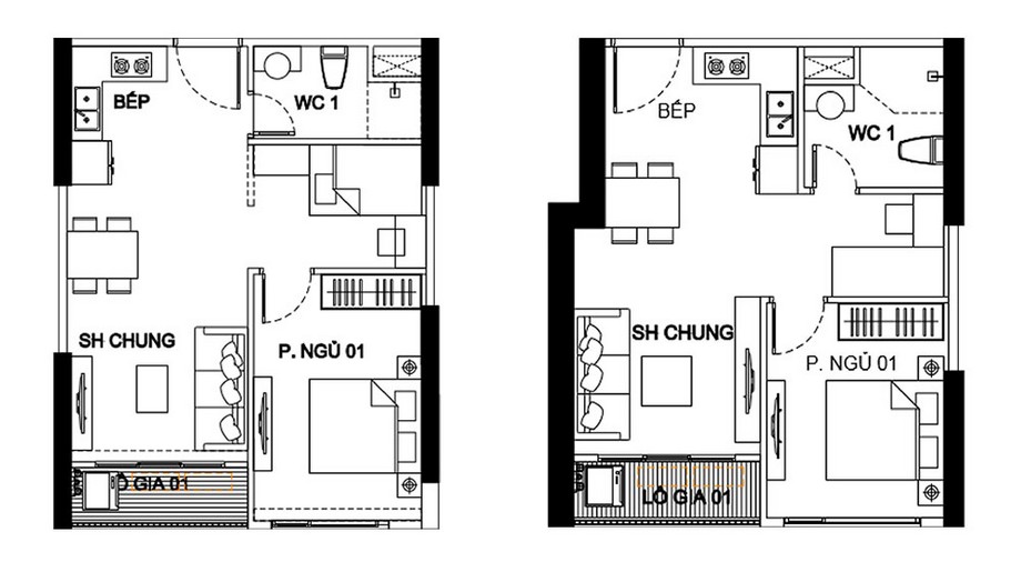 50+ Mẫu thiết kế căn hộ 1 phòng ngủ đẹp, hiện đại 2023