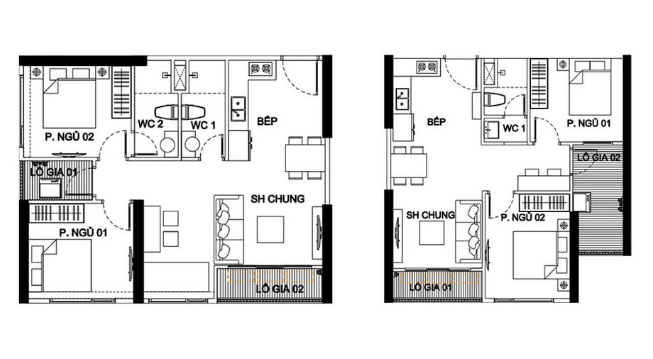 Mẫu nội thất chung cư 2 phòng ngủ sang trọng và hiện đại tại Vinhomes Smart City > Thiết kế nội thất chung cư 2 phòng ngủ Vinhomes Smart City