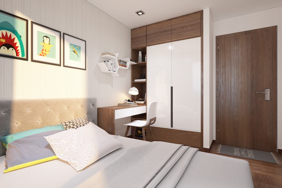 Phương án thiết kế nội thất chung cư 3 phòng ngủ Vinhomes Smart City > Thiết kế nội thất chung cư 3 phòng ngủ Vinhomes Smart City