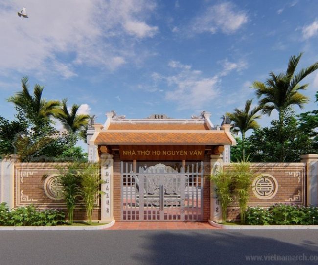 Bản vẽ thiết kế nhà thờ 75m2 chuẩn phong thủy của dòng họ Nguyễn Văn tại Ứng Hòa Hà Tây