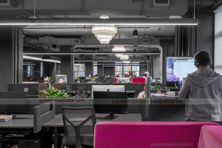 Thiết kế nội thất văn phòng Công ty Quảng cáo Mekanism > Thiết kế phòng làm việc nhân viên