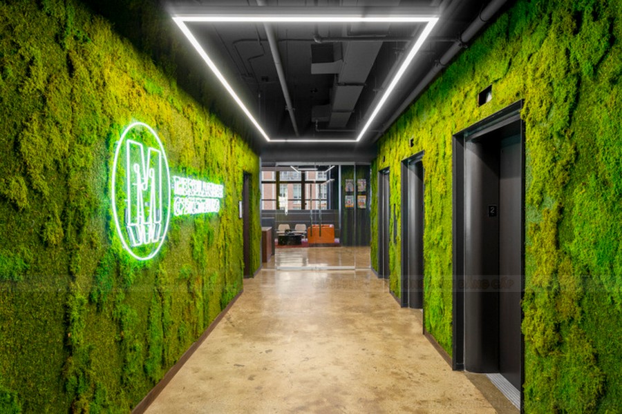 Thiết kế văn phòng làm việc 50m2 chuẩn đẹp hiện đại > Phong cách thiết kế văn phòng xanh trong thiết kế nội thất văn phòng
