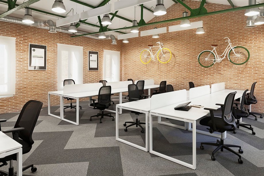 Thiết kế văn phòng làm việc 50m2 chuẩn đẹp hiện đại > Phong cách thiết kế văn phòng làm việc với vật liệu thô