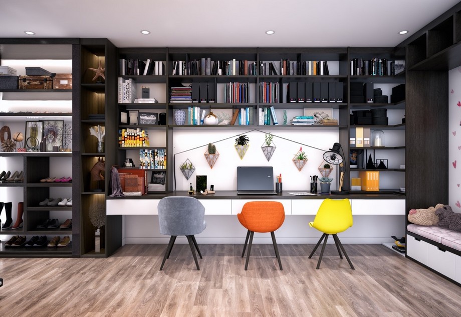 30+ ý tưởng thiết kế văn phòng tại nhà hiện đại > Thiết kế phòng làm việc cá nhân tại nhà