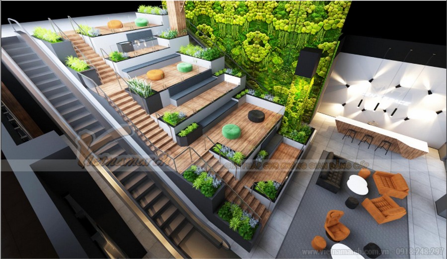 Báo giá thiết kế nội thất văn phòng – Coworking Space > Thiết kế nội thất văn phòng CenXspace Novaland