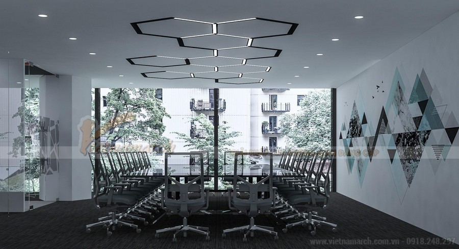 Dự án thiết kế, thi công nội thất văn phòng công ty Golden Net tại Mỹ Đình > Thiết kế nội thất văn phòng Golden Net